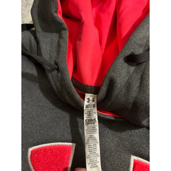 Women’s Under Armour Hoodie Neon Pink and Gray Size Medium - Picture 3 of 5